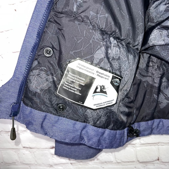 |•COLUMBIA•| Titanium Omnitech Navy Winter Ski Jacket w/ Flora… - Picture 9 of 16